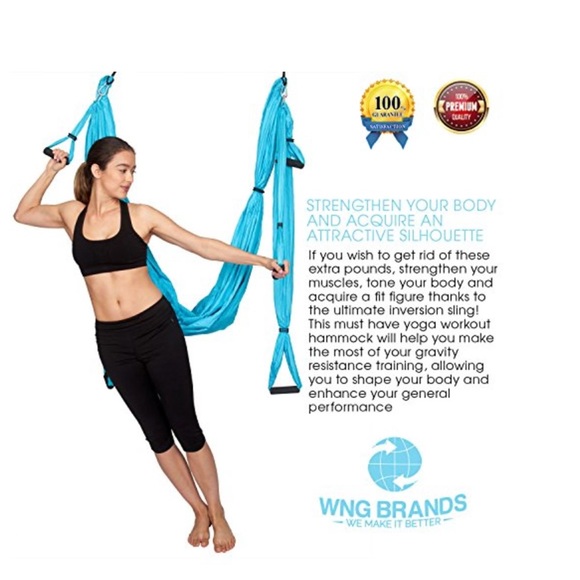 WNG Yoga Swing Aerial Yoga Inversion Sling, Pink - Picture 2 of 6